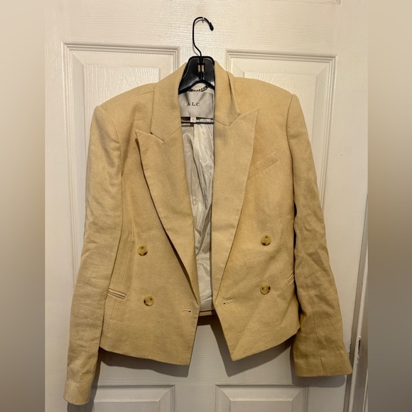 A.L.C. Women’s Beige Italian Linen Blend Blazer Jacket Size 6